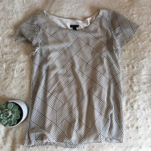 Ann Taylor Flutter Sleeve Striped Blouse